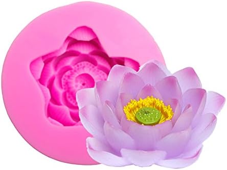 1pc Tamanho grande formato de flor de lótus 3D molde o molde de molde de silicone Soop Velle Sugar Craft Tools