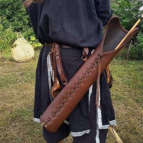 Goghthyger Arrow Saco de trêmulo para caçar tiro na cintura medieval pendurado pendurada em couro pu de