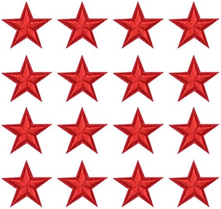 60 PCs Pequenos Patches de Estrela de 5 pontos de 5 pontos em estrela bordada de ferro, costure em Patch Diy Roupas Craft Acessórios Decorações de reparo para jaquetas jeans