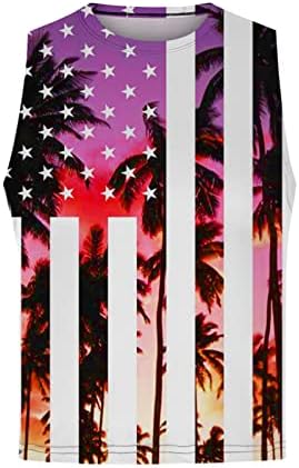 Bandeira americana feminina Tops de 4 de julho 4º sem mangas/manga curta Tireta t-shirt Print T-shirt