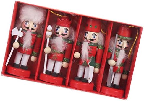 Presentes de biscoito aboofan 4pcs Ornamento de nozes Ornamento de natal Decrackers Decorações de quebra -nozes