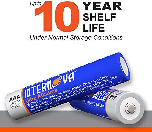Internova ® 24 Pack Max AAA Baterias alcalinas de alto desempenho, 10 anos de vida