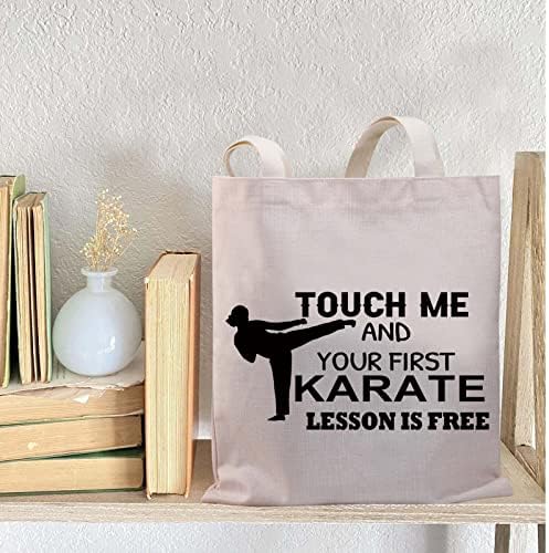 BDPWSS Karate Girl Gift Gift Taekwondo Tote Bag Presente de Artes Marciais Toque em mim e sua primeira