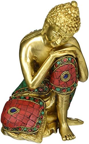 Grande pensamento Buda estátua turquesa de pedras preciosas Bodhi Meditating Bodhi estatueta