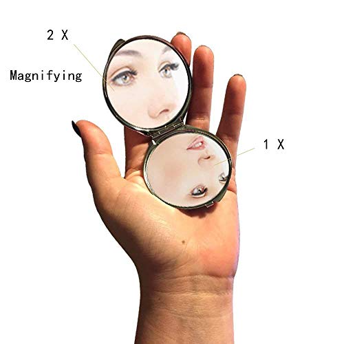 Espelho, espelho compacto, tema de peixe beta do espelho de bolso, espelho portátil 1 x 2x ampliação