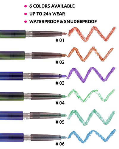 Lápis de delineador de gel à prova d'água do brilho azul lápis - 1PCS Lápis de linear de olho de olho de creme