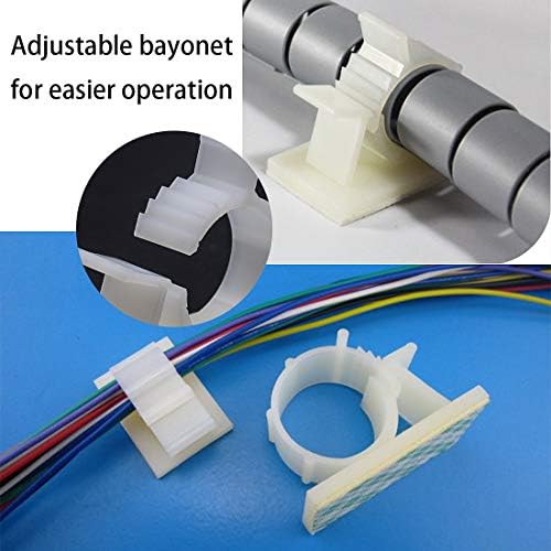 25pcs adesivo branco adesivo com backon fios ajustáveis ​​Clipes de cabos