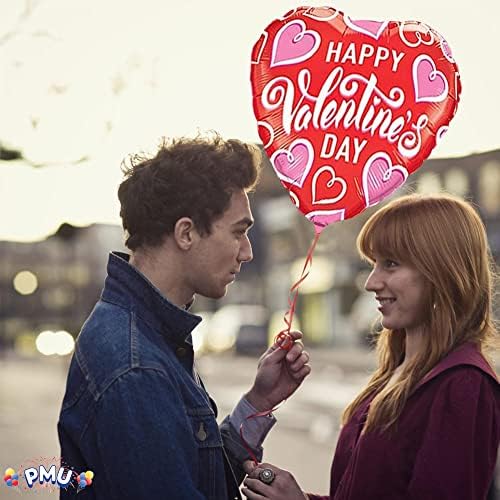 PMU Corações do Dia dos Namorados de 18 polegadas Mylar Foil Balloon PKG/5