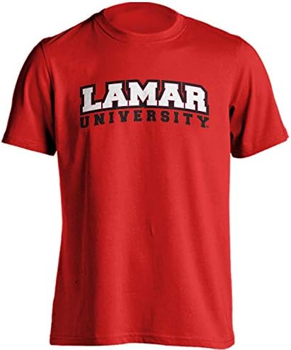 Camiseta de manga curta do campus clássico da Universidade de Lamar da Universidade
