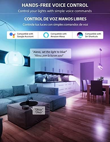Lâmpadas Wi-Fi Smart Mikewin, compatíveis com Alexa e Google Home Assistant, A19 LED Bulb