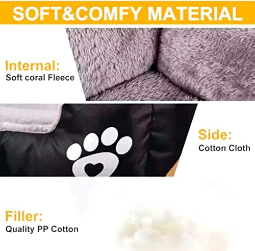 Cama de cachorro para cães médios, cama de cachorro retângulo lavável confortável e respirável sofá