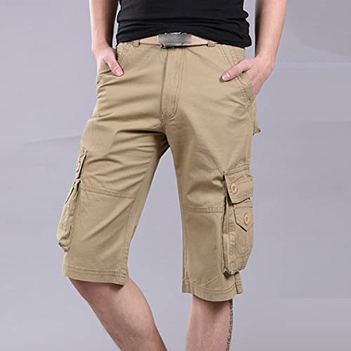Shorts de carga de carga descontraída masculina Multi bolsos táticos de calças curtas táticas de