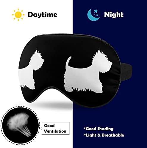 Westie Dogs Sleep Máscara de Máscara de olho Funny Sleep Soft Eye com a sombra da noite ajustável para