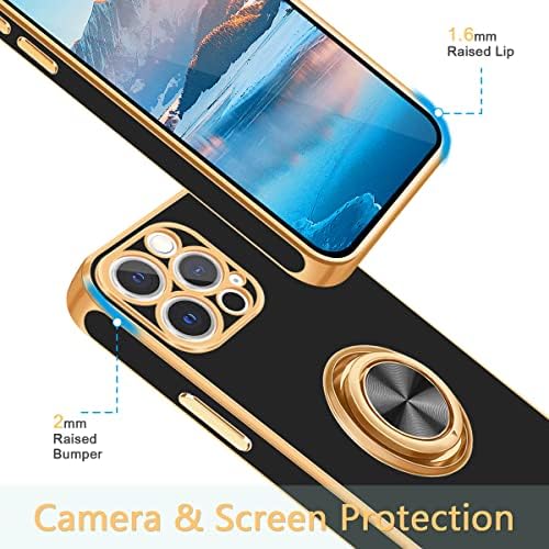 Fingic iPhone 12 Pro Case, iPhone 12 Pro Case com suporte para anel, Slim Fit Kickstand Suporte
