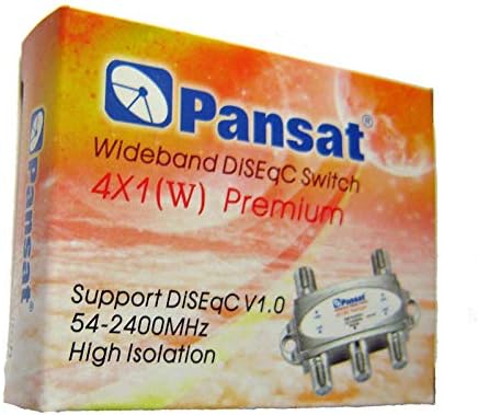 Pansat Wideband 4x1 DISEQC 1.0 Modelo 4x1w Switch Satellite Premium Dish LNB