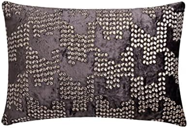 O designer caseiro Violet & Purple 12 x22 Capa de travesseiro lombar, travesseiro oblongo de bordado de cristal