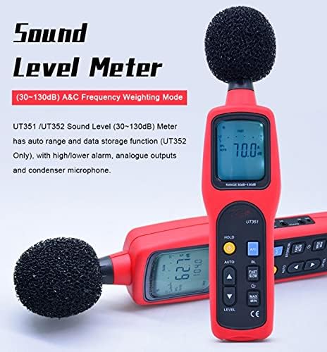 SDFGH Nível de som do medidor Testador de ruído digital 30-130dB Decibel Monitoramento de frequência/taxa