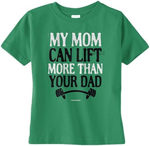 Threadrock unissex baby minha mãe pode levantar mais do que seu pai camiseta infantil