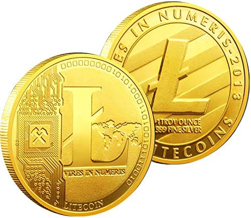1PCS Gold Litecoin Comemorativo Coin Gold Plated Coin Coin Limited Edition Coleção colecionável com caixa