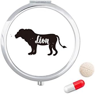Lion Black and White Animal Case Pocket Medicine Storage Caixa de contêiner Dispensador
