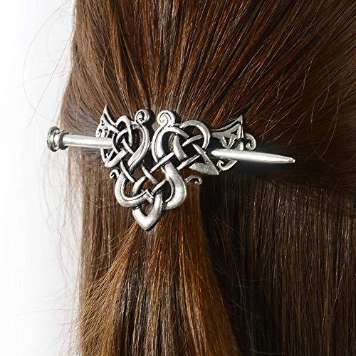 Viking Celta Celta Hairpins CLIP- Viking Acessórios de cabelo Celta Cabelo Cabelas Barretas de cabelo prateado