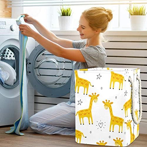 Indicultor de girafa fofa 300d Oxford PVC Roupas impermeáveis ​​cestas de roupas grandes para cobertores