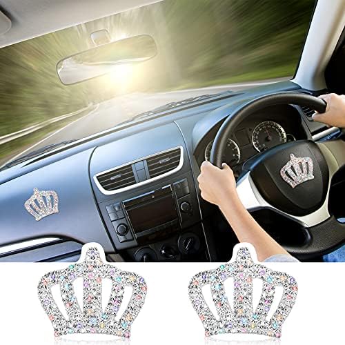 4 peças Crystal Crown Car adesivas Bling Strass decalques Princesa Coroa Auto-adesivo Bling Carness