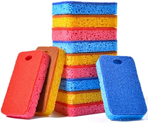 Esponja de esponja de 12 contagens Esponja de cozinha pesada, esponjas de celulose com pastilhas de variação