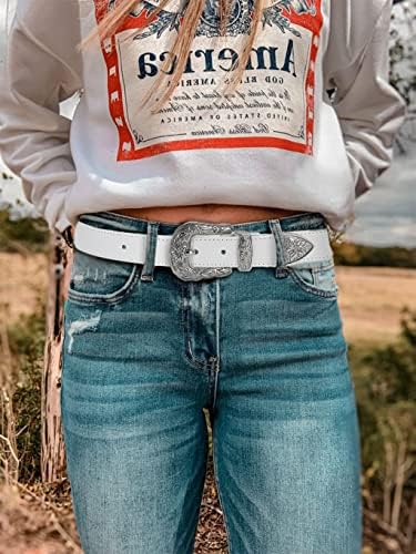 Cinturão ocidental para mulheres, cinturões de couro de 1,1 CR Cowboy para mulheres, cintos de campo