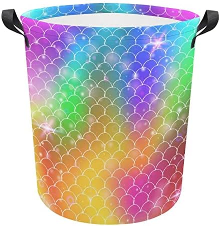 Coloful Starry Rainbow sereia de lavanderia cesta de lavanderia lavanderia cesto para lavar roupas de