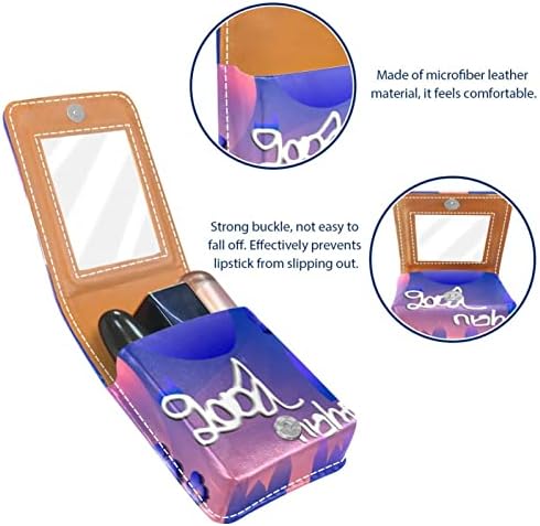Mini maquiagem Oryuekan Saco de maquiagem com espelho, bolsa de embreagem Leatherette Lipstick Case,