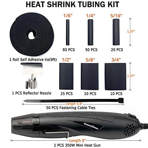 Kit de tubulação de encolhimento de calor Mini pistola de calor Mini+4: 1 RATIO ADESIVO ADESIDADE,
