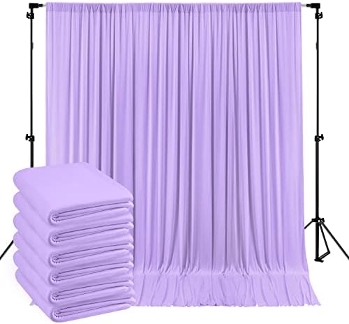 NSSONBEN 30 pés × 10ft Robra de lavanda grátis cortina de lavanda para casamento de festas Casamento 6 painéis 5ft