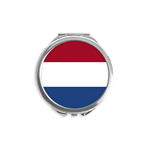 Holanda Bandeira Nacional Europa Country Mão Compacto Espelho redondo Vidro de bolso portátil