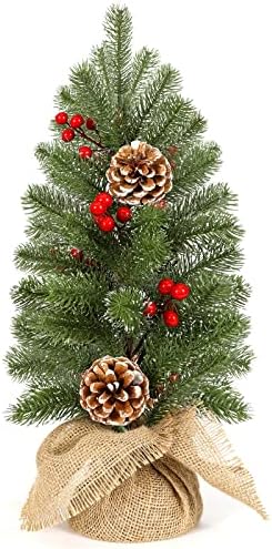 20 Árvore de Natal de 20 Árvore da árvore de Natal Mini árvore de Natal com bagas vermelhas Árvore de Natal