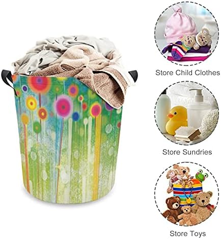 Cesto de lavanderia de foduoduo cesto de aquarela cesto de roupa com alças cesto cesto de roupas sujas