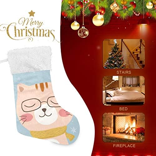 Pimilagu Sr. Meias de Natal Cat 1 pacote 17,7 , meias penduradas para decoração de Natal