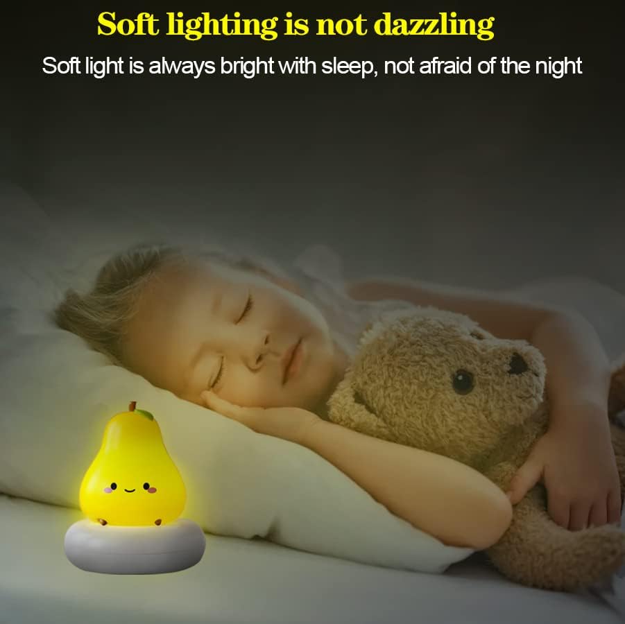 Cenuhe Decoração de quarto fofo Criança infantil noite luz com luz de toque portátil recarregável USB