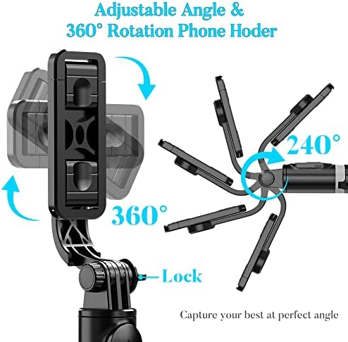 Tripé portátil de 41 polegadas Selfie Stick Telefone com Stand Tripé Extendível Remoto sem fio