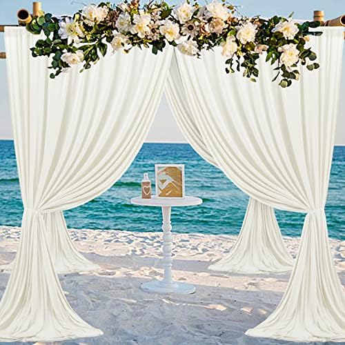 4 painéis cortina de pano de fundo de marfim para festas de casamento rugas de photo grátis cortinas cortinas