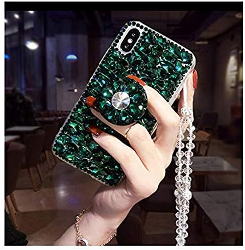 Caso de diamante Aikukiki para iPhone 13 Pro Max, 3D Handmade Diamond Kickstand Rhinestone Bling Diamond Glitter