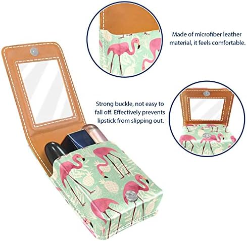 Caixa de batom com espelho flamingo de abacaxi lip brighsher portátil batom de batom portátil Bolsa de maquiagem