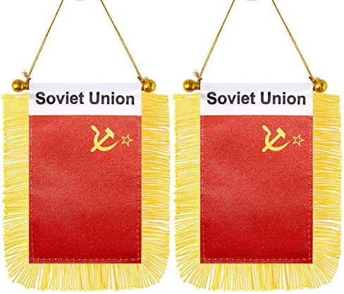 Cantendo 2 Pacote de janela da União Soviética Bandeira pendurada, Mini União das Repúblicas Socialistas