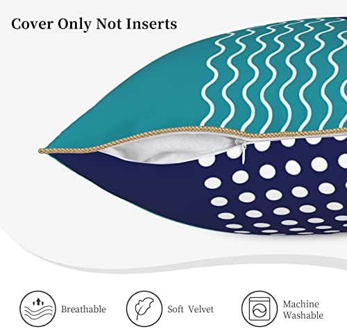 Myshe pacote de 2 veludo único marinho azul geométrico abstrato abstrato decorativo travesseiro quadrado