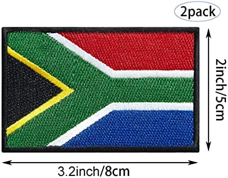 Stidsds 2 Pacote de bandeira da África do Sul Patch da África do Sul Flags Bordas bordadas Bandeiras