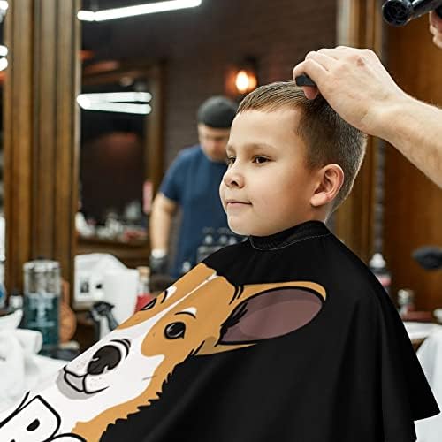 Corgi Dog Mom Kids Hairdresser Cape Hairdresser Com capa de corte de cabelo ajustável