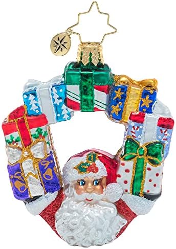Christopher Radko criado à mão Ornamento decorativo de Natal de vidro europeu, anel de delícias Gem