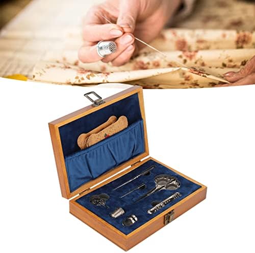 Tesoura vintage, kit de tesoura de bordado, tesoura de alfaiataria de aço inoxidável de madeira, tesoura de