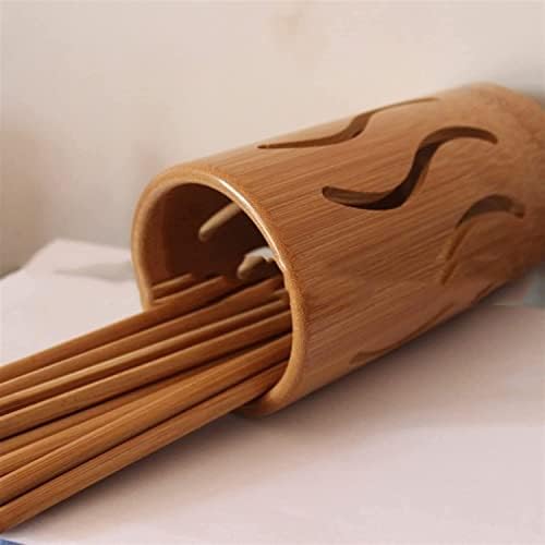 Capticks utensil caddy redonda rack rack de madeira hollow talhos esculpidos de armazenamento cesto de cesta de