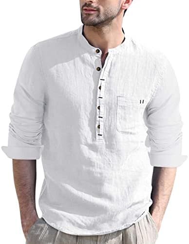 Botão de decote em V masculino masculino Uangkou camisa de manga longa para homens para homens camisa de secagem